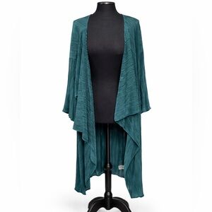 LuLaRoe Emerald Green Ribbed Seashell Duster – Size M
